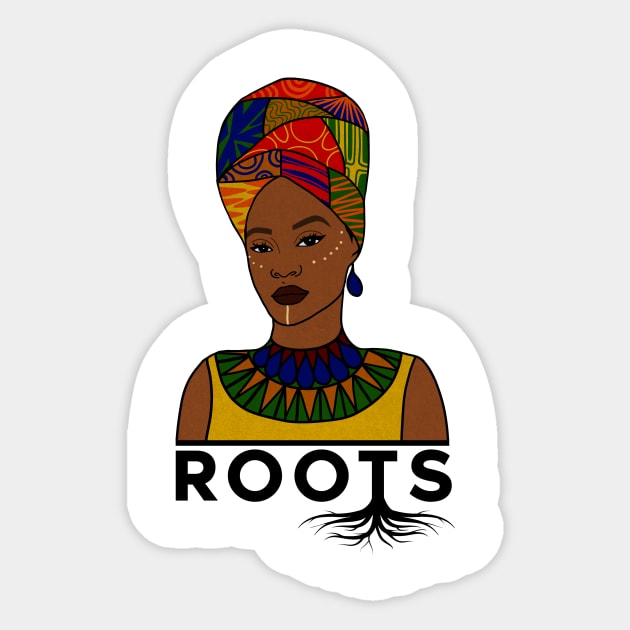 African Roots, Afro Woman, Black Pride Sticker by logiamerch